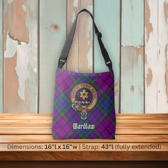 Clan Wardlaw Crest over Tartan Crossbody Bag (Creator Uploaded)