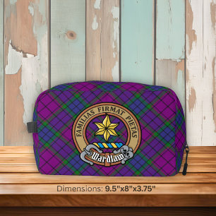 Clan Wardlaw Crest over Tartan Dopp Kit