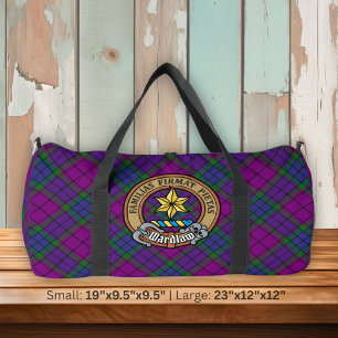 Clan Wardlaw Crest over Tartan Duffle Bag