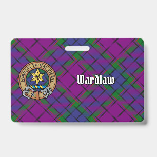 Clan Wardlaw Crest over Tartan ID Badge