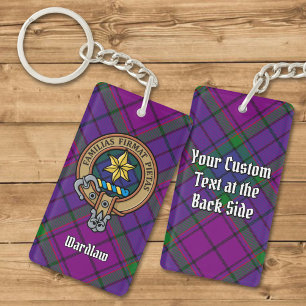 Clan Wardlaw Crest over Tartan Key Ring