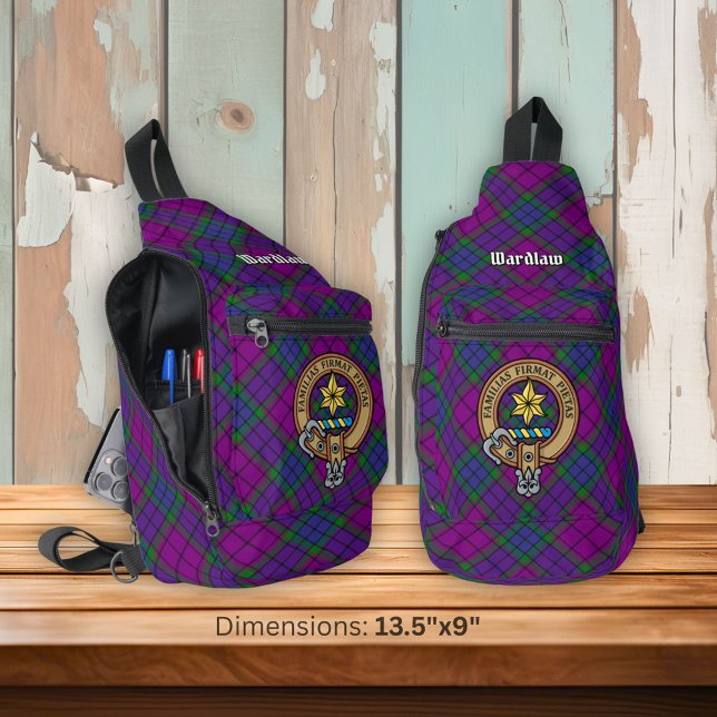Clan Wardlaw Crest over Tartan Sling Bag (Creator Uploaded)