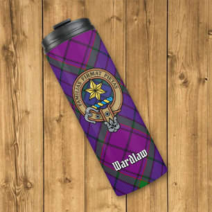 Clan Wardlaw Crest over Tartan Thermal Tumbler