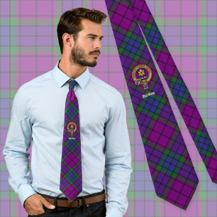 Clan Wardlaw Crest over Tartan Tie