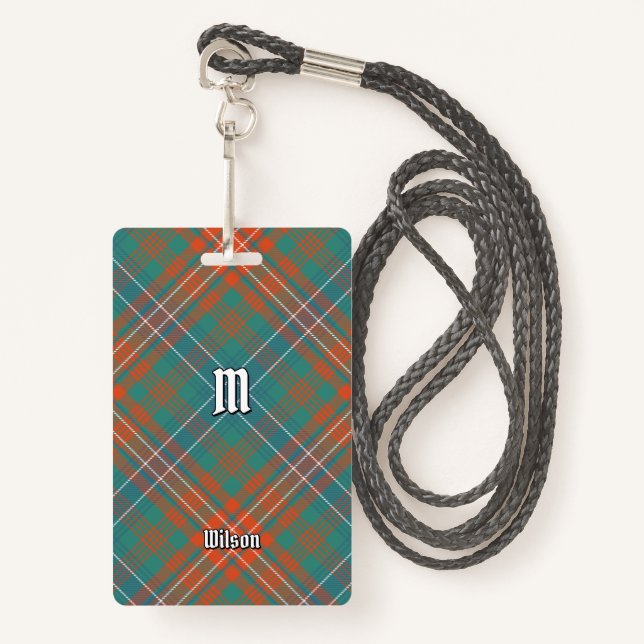 Clan Wilson Ancient Tartan ID Badge (Front with Lanyard)