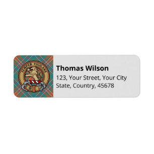 Clan Wilson Ancient Tartan Return Address Label
