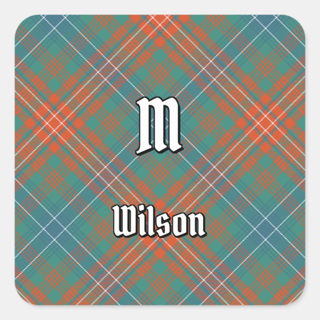 Clan Wilson Ancient Tartan Square Sticker (Front)