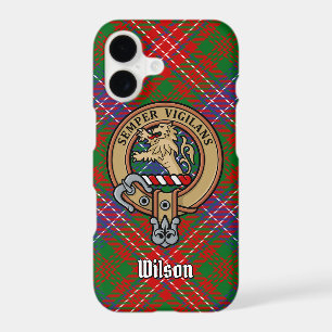 Clan Wilson Crest over Modern Tartan