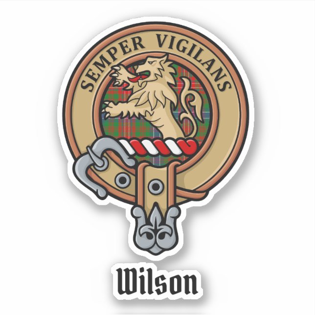 Clan Wilson Crest over Modern Tartan (Front)