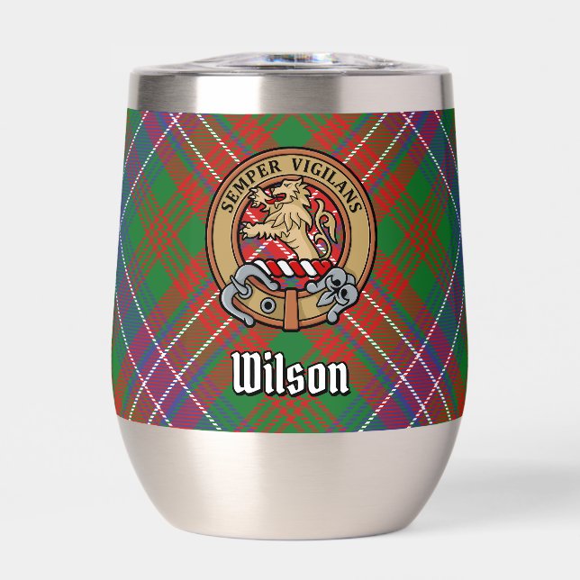 Clan Wilson Crest over Modern Tartan (Front)