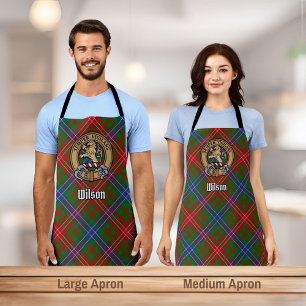 Clan Wilson Crest over Modern Tartan Apron