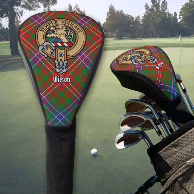 Clan Wilson Crest over Modern Tartan Golf Head Cover (Creator Uploaded)