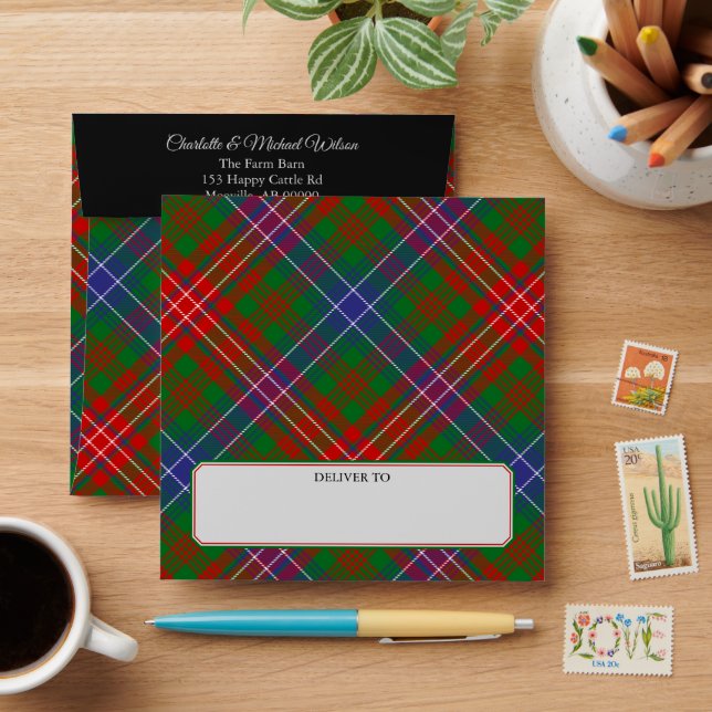 Clan Wilson Modern Tartan Envelope (Desk)