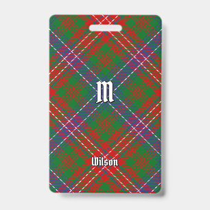 Clan Wilson Modern Tartan ID Badge