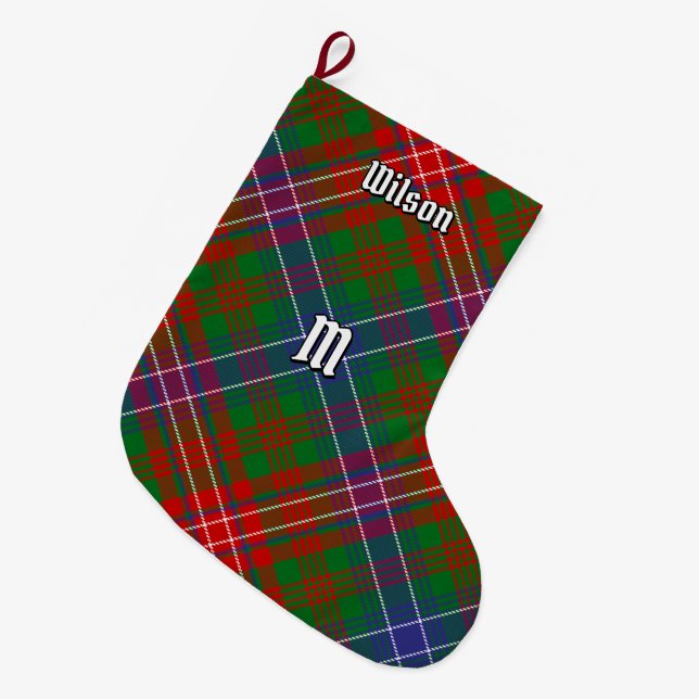 Clan Wilson Modern Tartan Large Christmas Stocking (Front (Hanging))