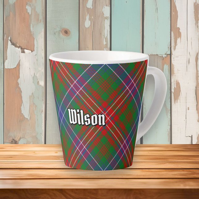 Clan Wilson Modern Tartan Latte Mug (Creator Uploaded)