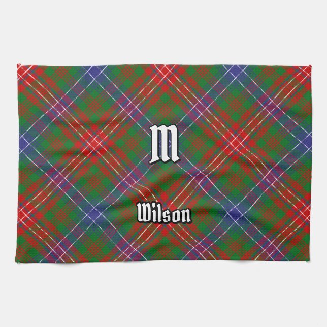Clan Wilson Modern Tartan Tea Towel (Horizontal)