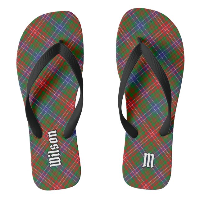 Clan Wilson Modern Tartan Thongs (Footbed)