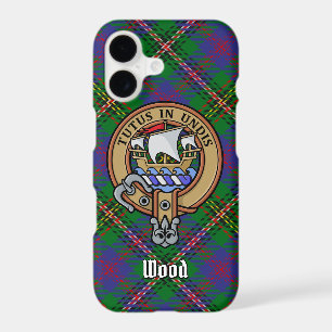 Clan Wood Crest over Tartan