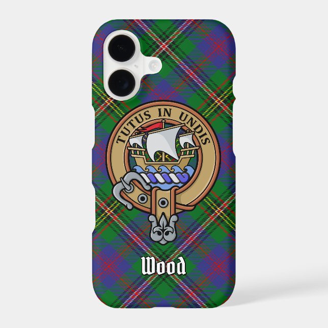 Clan Wood Crest over Tartan (Back)