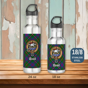 Clan Wood Crest over Tartan 710 Ml Water Bottle