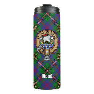 Clan Wood Crest over Tartan Thermal Tumbler