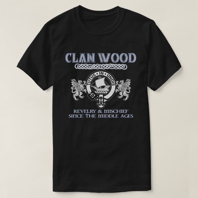 Clan Wood crest Scottish clans Scottish surname T-Shirt (Design Front)