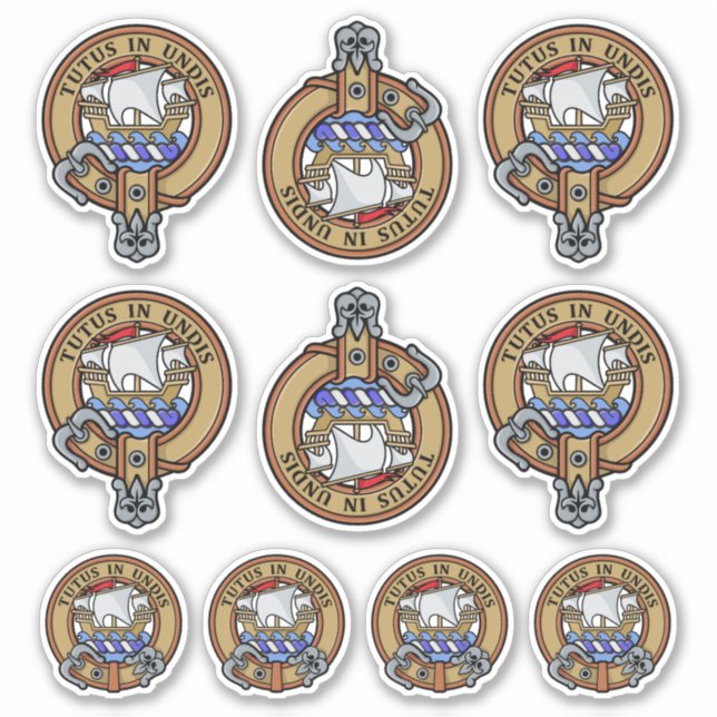 Clan Wood Crest Sticker Set (Front)