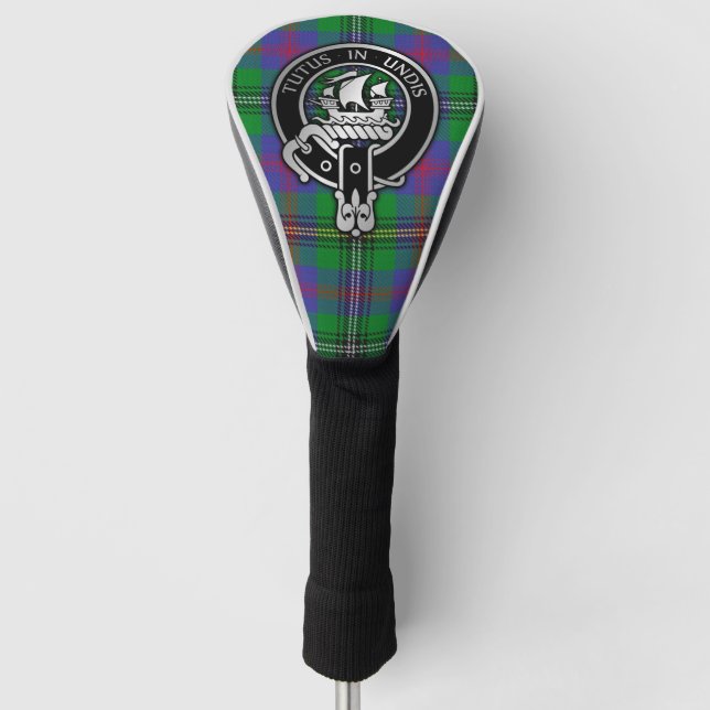 Clan Wood Crest & Tartan Golf Head Cover (Front)