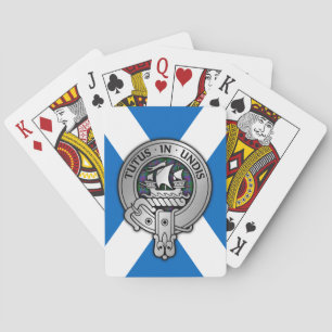 Clan Wood Crest & Tartan on Saltire Playing Cards