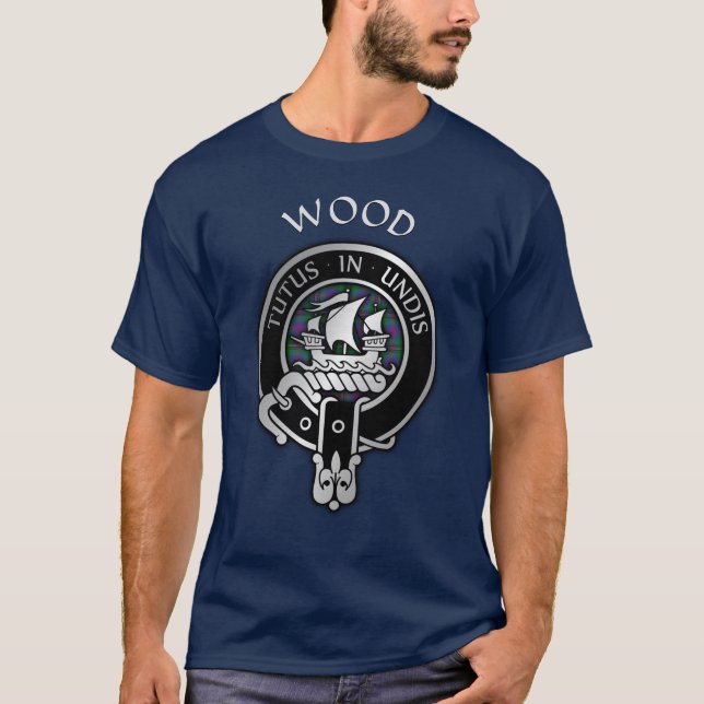 Clan Wood Crest & Tartan T-Shirt (Front)