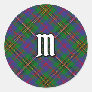 Clan Wood Tartan Classic Round Sticker