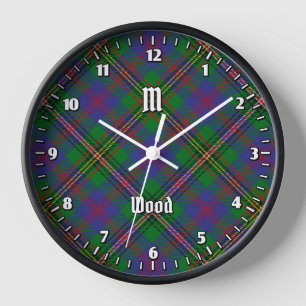 Clan Wood Tartan Clock