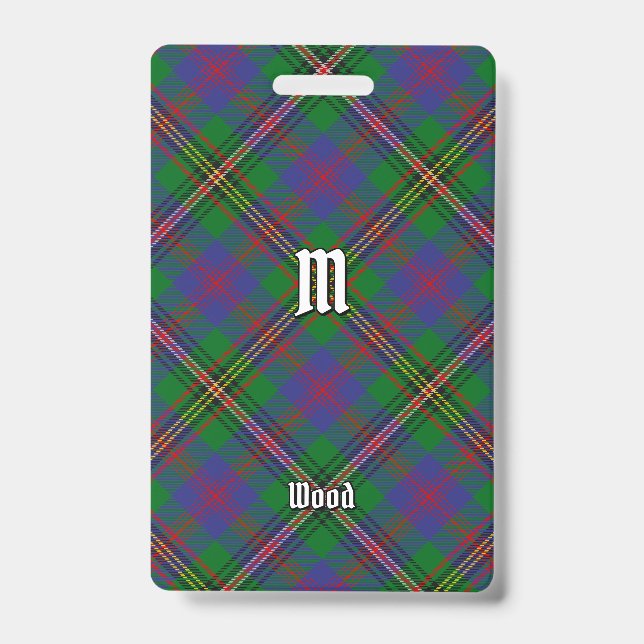 Clan Wood Tartan ID Badge (Front)