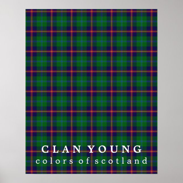 Clan Young Colours of Scotland Tartan Poster (Front)