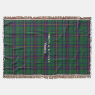 Clan Young Tartan Plaid Custom Throw Blanket