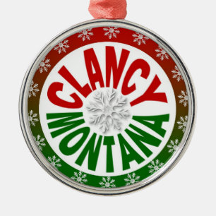 Clancy Montana red green snowflake ornament