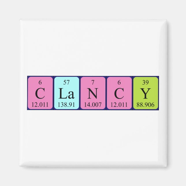 Clancy periodic table name magnet (Front)