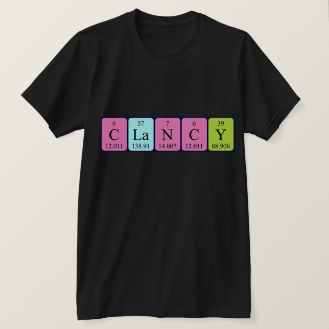 Clancy periodic table name shirt (Design Front)