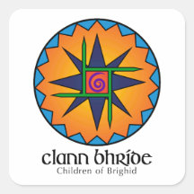 Clann Bhride Square Stickers Two Sizes Available