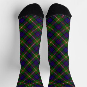 Clanranald tartan blue green plaid socks