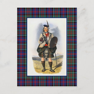 Clanranald Vintage Illustration Tartan Frame Postcard
