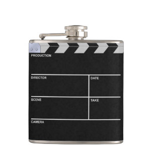 clapboard cinema hip flask