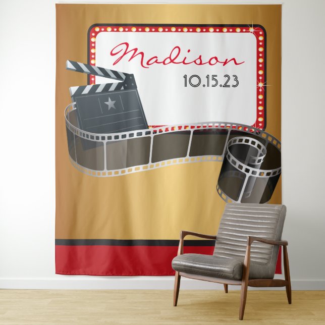 CLAPBOARD FILMSTRIP MOVIE Photo-Op BACKDROP Tapestry (In Situ)