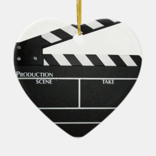 Clapboard movie slate clapper film ceramic tree decoration