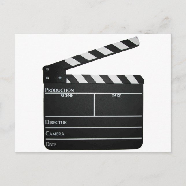 Clapboard movie slate clapper film postcard (Front)