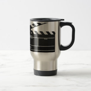 Clapboard movie slate clapper film travel mug