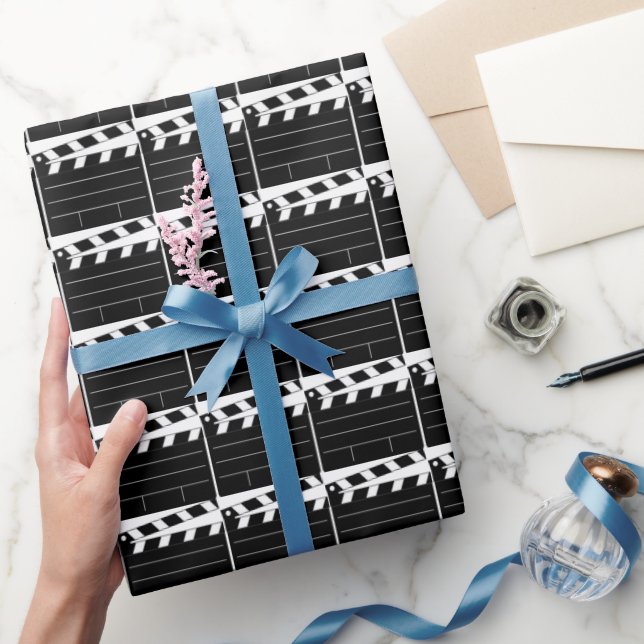 Clapboard pattern movie wrapping paper (Gifting)