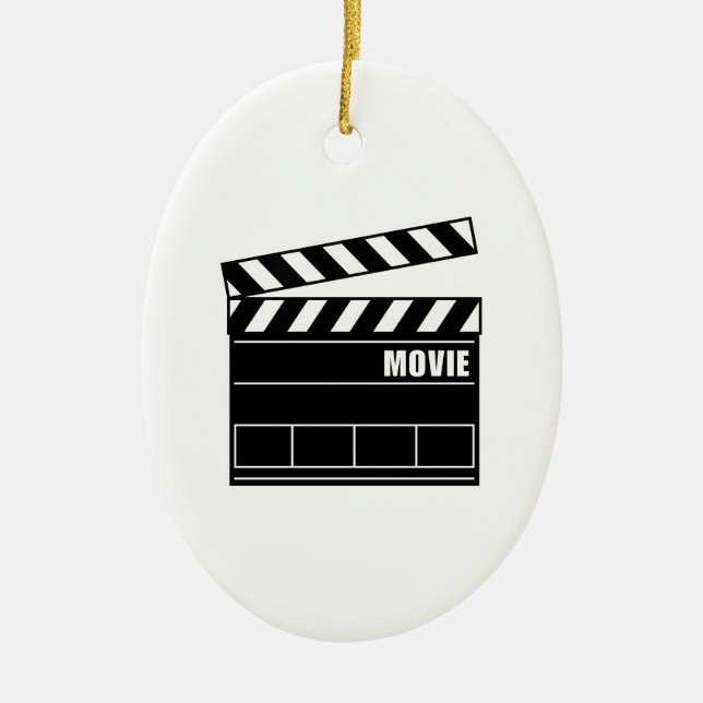 Clapper Board Ceramic Tree Decoration (Front)