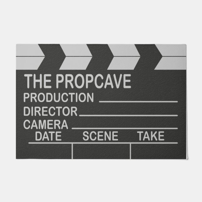 Clapper Board Mat, Movie Room  Doormat (Front)
